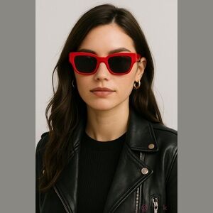 CELINE Women’s Shiny Red Monochroms Cat Eye Sunglasses—54mm
